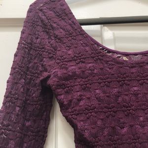 Pins & Needles Tops - Purple/Magenta Lace Crop Topπ Pins & Needles Tops - Purple/Magenta Lace Crop Topπ